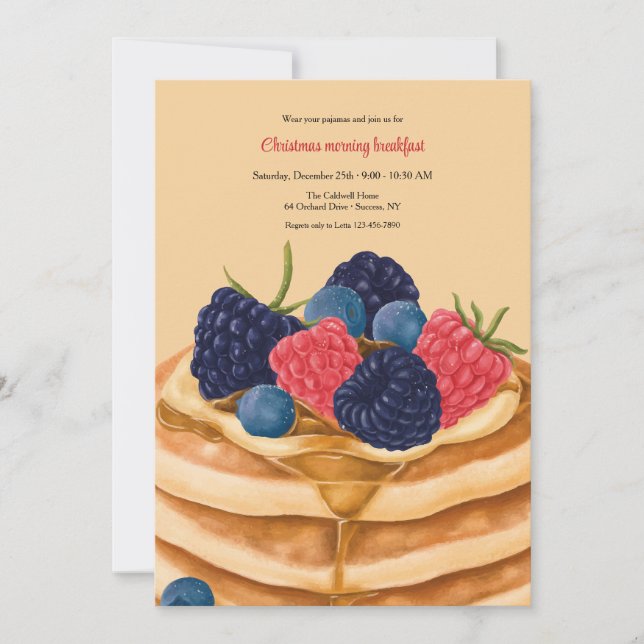 Pancake Breakfast-inbjudan Inbjudningar (Framsida)
