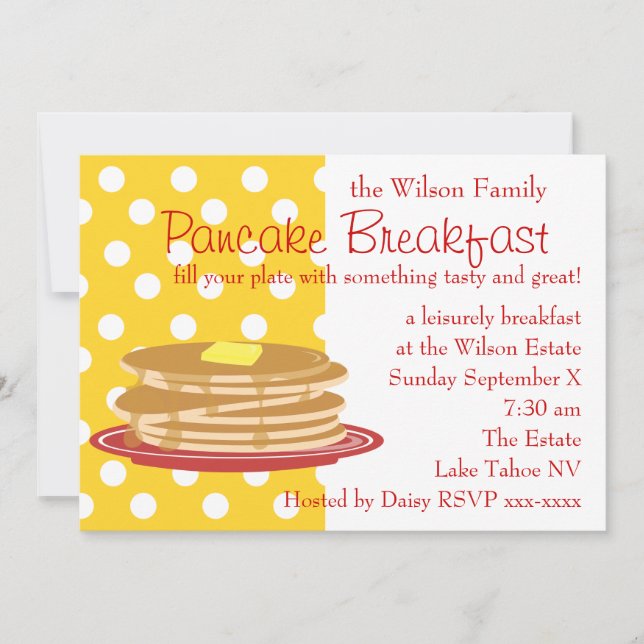 Pancake Breakfast Inbjudningar (Framsida)