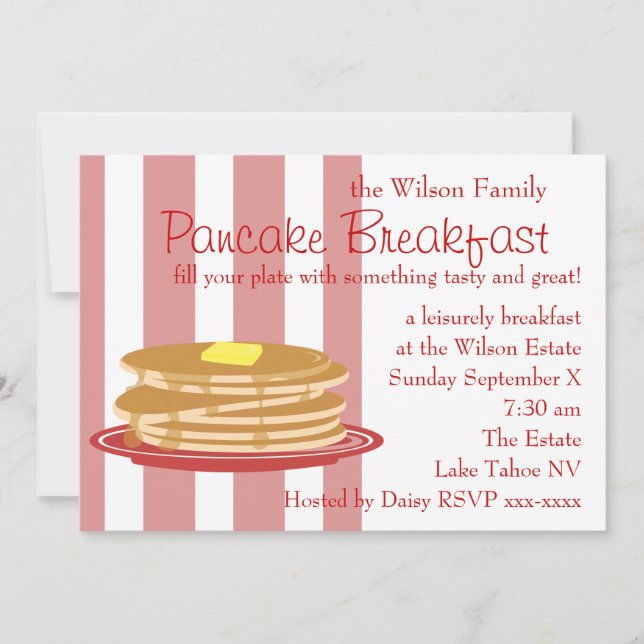 Pancake Breakfast Inbjudningar (Framsida)