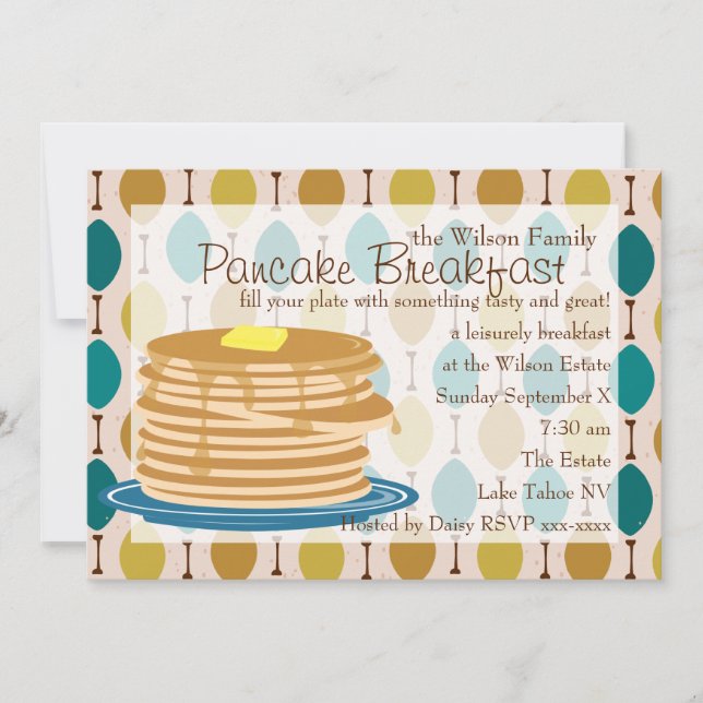 Pancake Breakfast Inbjudningar (Framsida)