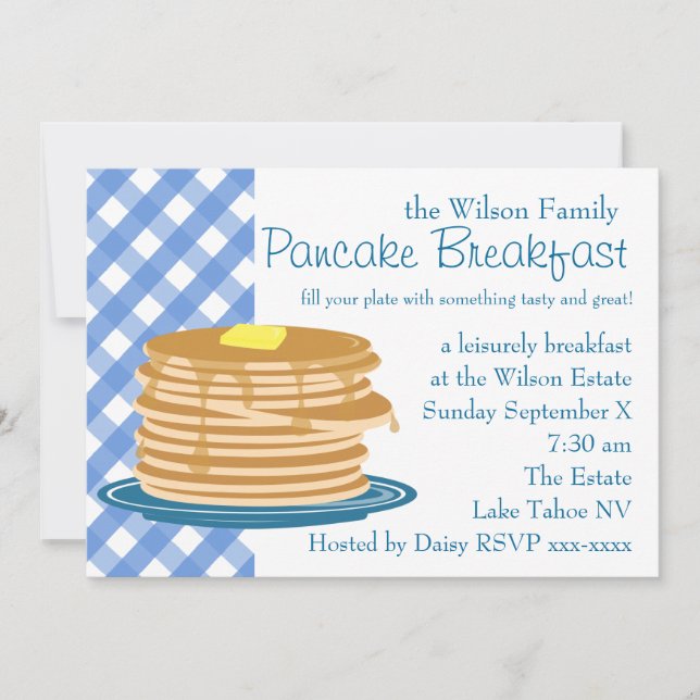 Pancake Breakfast Inbjudningar (Framsida)