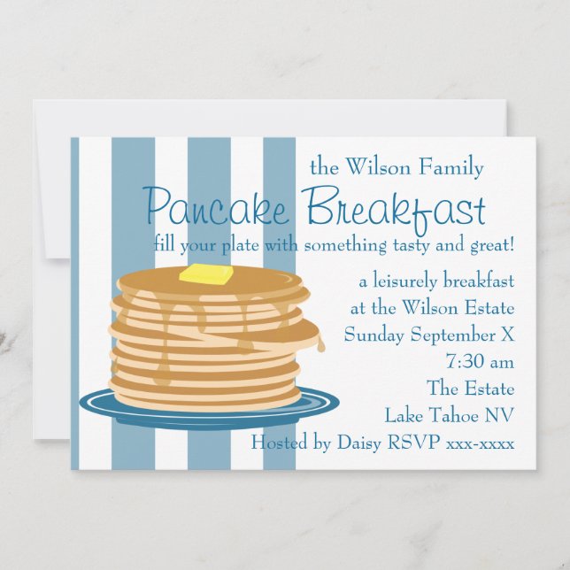 Pancake Breakfast Inbjudningar (Framsida)