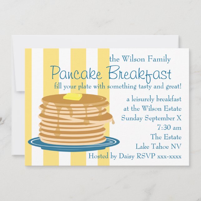 Pancake Breakfast Inbjudningar (Framsida)