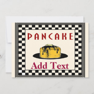 Pancake Breakfast-inbjudningar, Vintage Stil Inbjudningar