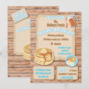 Pancake Breakfast Party-inbjudningar Inbjudningar