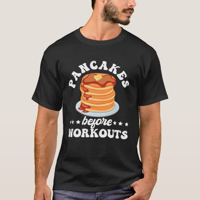 Pancake Dad Maker Breakfast Food Workouts T Shirt (Framsida)