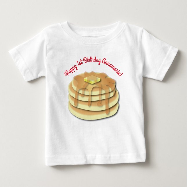Pancake Födelsedagsfest Flapjack Cute Kids T Shirt (Framsida)