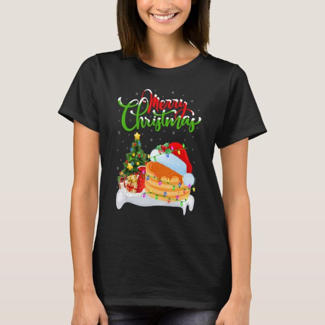 Pancake Food Julafton Dekorations Santa Pancake Kr T Shirt (Framsida)