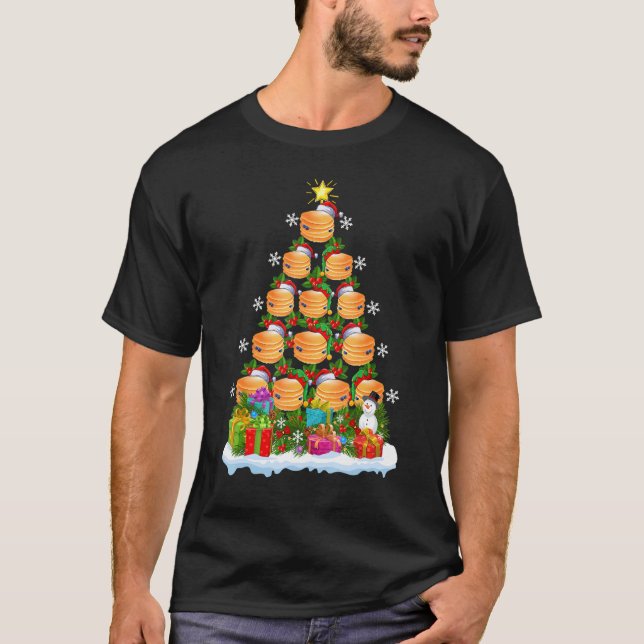 Pancake Food Julafton Helgdag Santa Pancake Jul T Shirt (Framsida)
