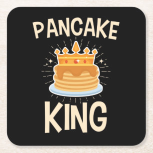Pancake Kung Underlägg Papper Kvadrat