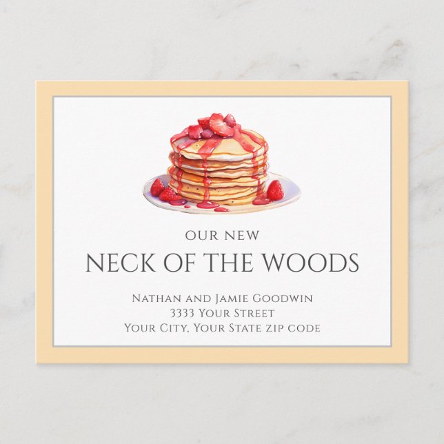 Pancake Moving New Home Announcement Vykort (Framsida)