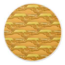Pancake och lönnsirap mönster söt gult brun  knopp