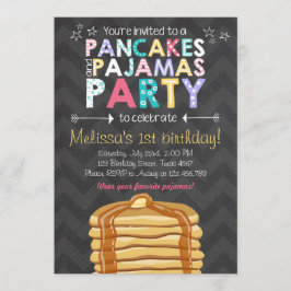 Pancake och Pajamas födelsedagsinbjudan Inbjudningar
