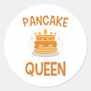 Pancake Queen Women lördag morgon Pancakes Runt Klistermärke