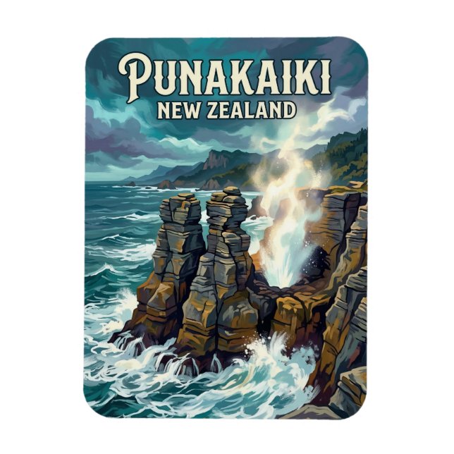 Pancake Rocks New Zealand Magnet (Vertikal)