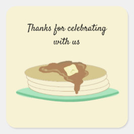 Pancake Stack tack för firandet Fyrkantigt Klistermärke