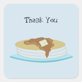 Pancake Stack Tack Fyrkantigt Klistermärke