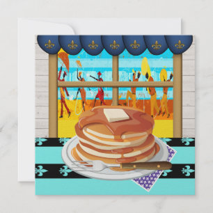 Pancake Supper - Tjock Tues - Shrove Tues-inbjudan Inbjudningar