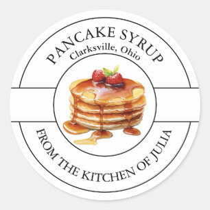 Pancake Syrup-etikett Runt Klistermärke