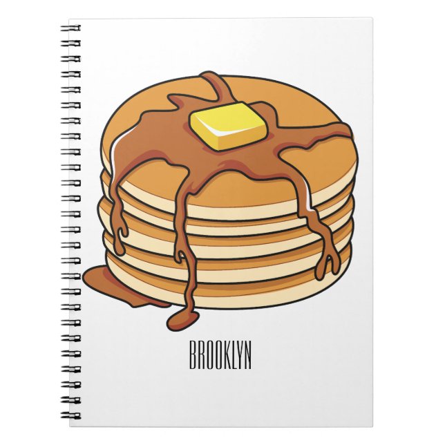 Pancake tecknad illustration anteckningsbok (Framsidan)