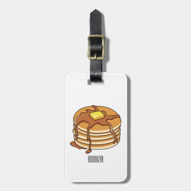 Pancake tecknad illustration bagagebricka (Vertikal Framsida)