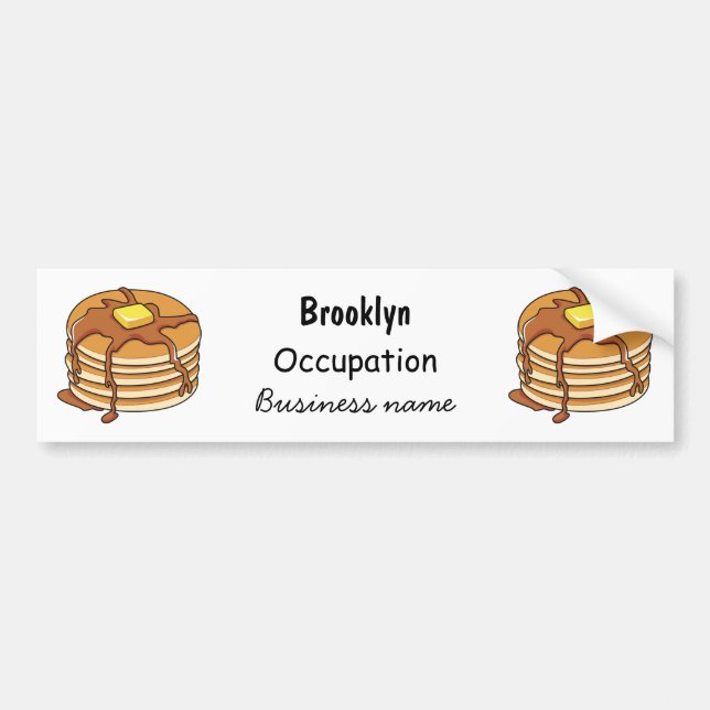Pancake tecknad illustration bildekal (Framsidan)