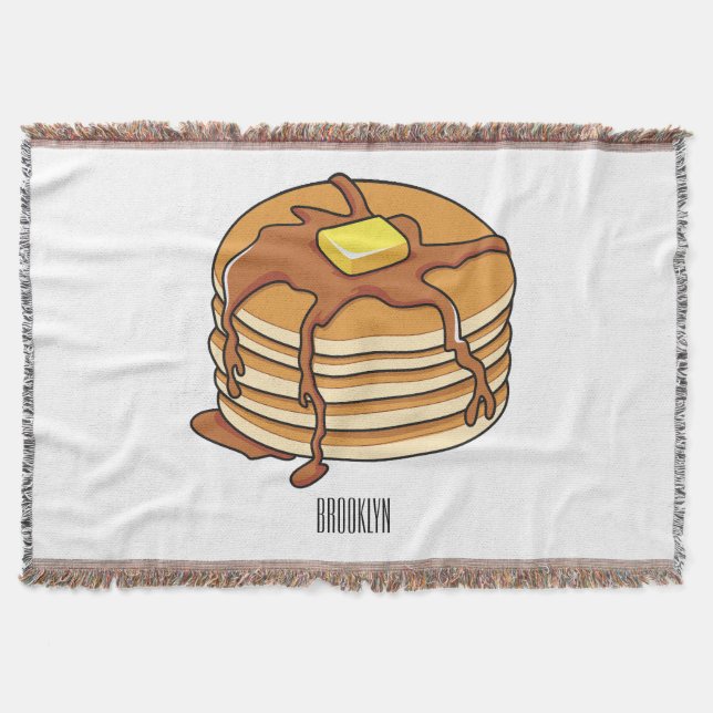 Pancake tecknad illustration filt (Framsidan)
