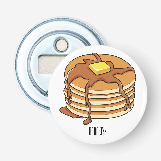 Pancake tecknad illustration flasköppnare (Framsidan)