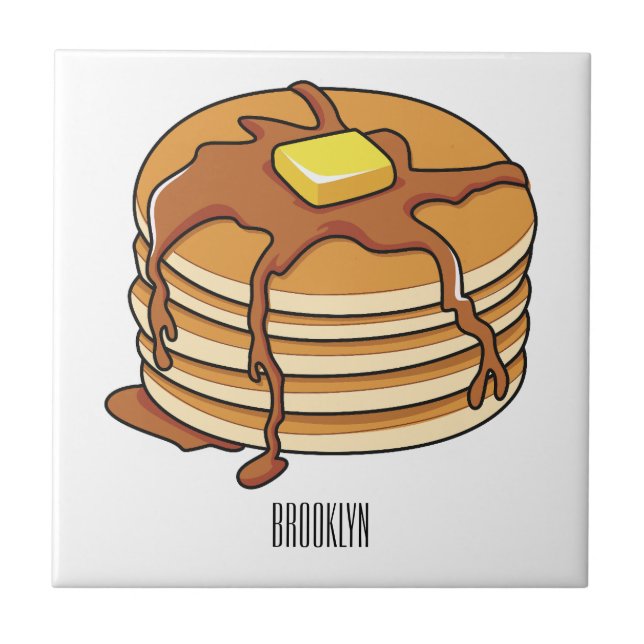 Pancake tecknad illustration kakelplatta (Framsidan)