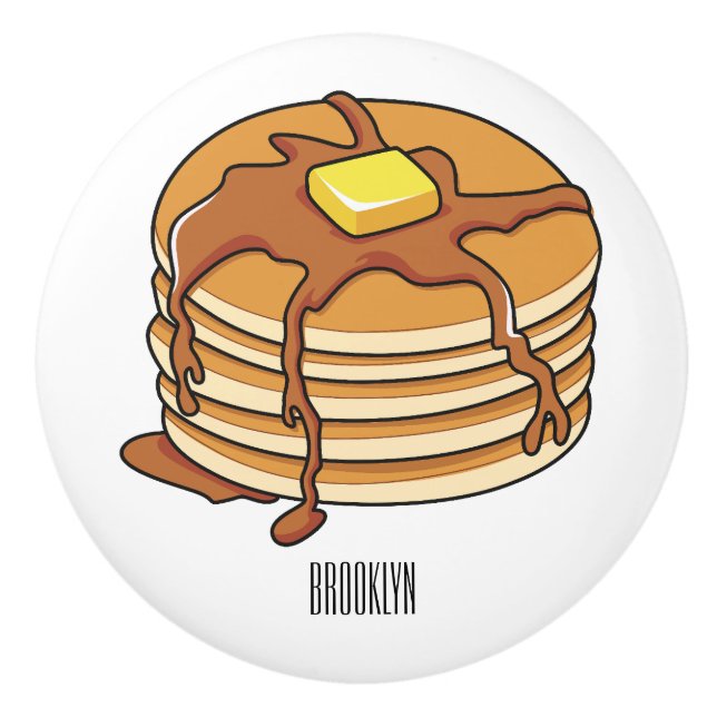 Pancake tecknad illustration knopp (Framsidan)