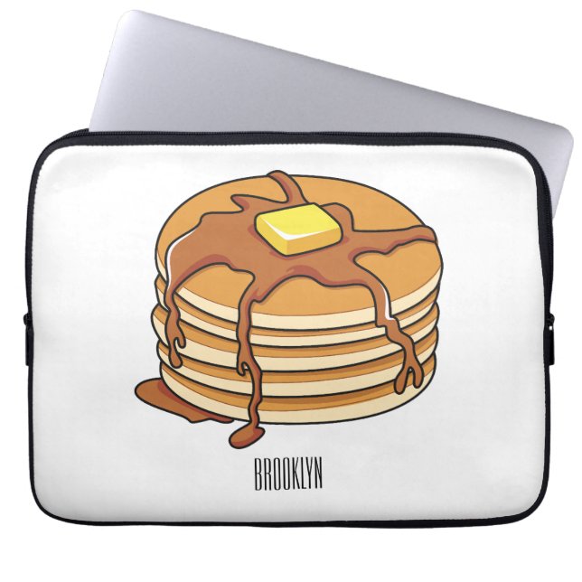 Pancake tecknad illustration laptop fodral (Framsidan)