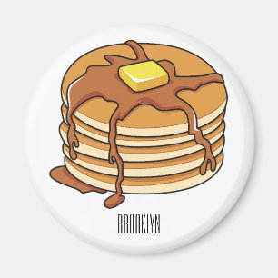 Pancake tecknad illustration magnet