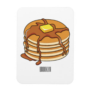 Pancake tecknad illustration magnet