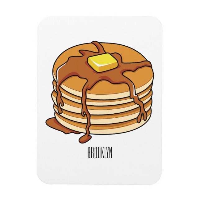 Pancake tecknad illustration magnet (Vertikal)