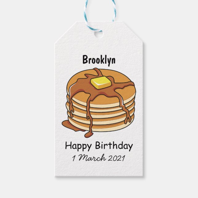 Pancake tecknad illustration presentetikett (Framsidan)