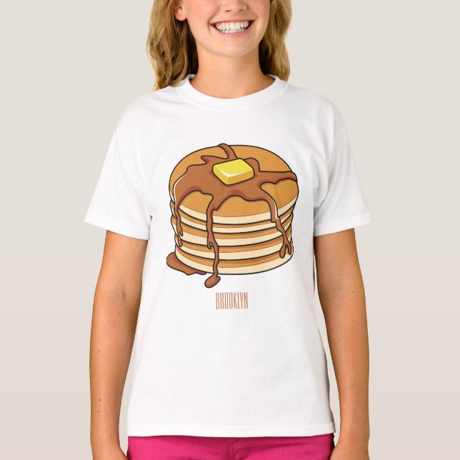 Pancake tecknad illustration t shirt (Framsida)