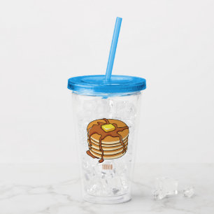 Pancake tecknad illustration take away mugg