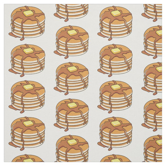 Pancake tecknad illustration tyg (Provkarta)