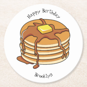 Pancake tecknad illustration underlägg papper rund