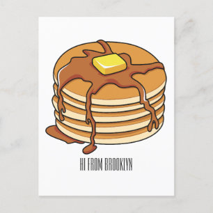 Pancake tecknad illustration vykort