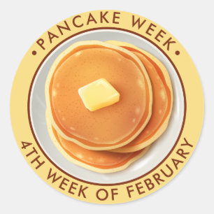 Pancake Week Runt Klistermärke