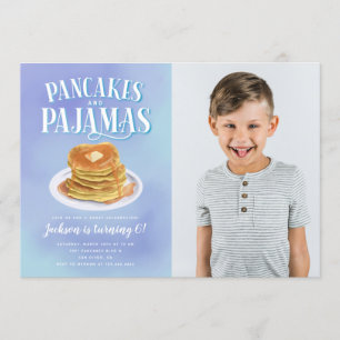 Pancakes and Pajamas Boys Födelsedagsfest Inbjudningar