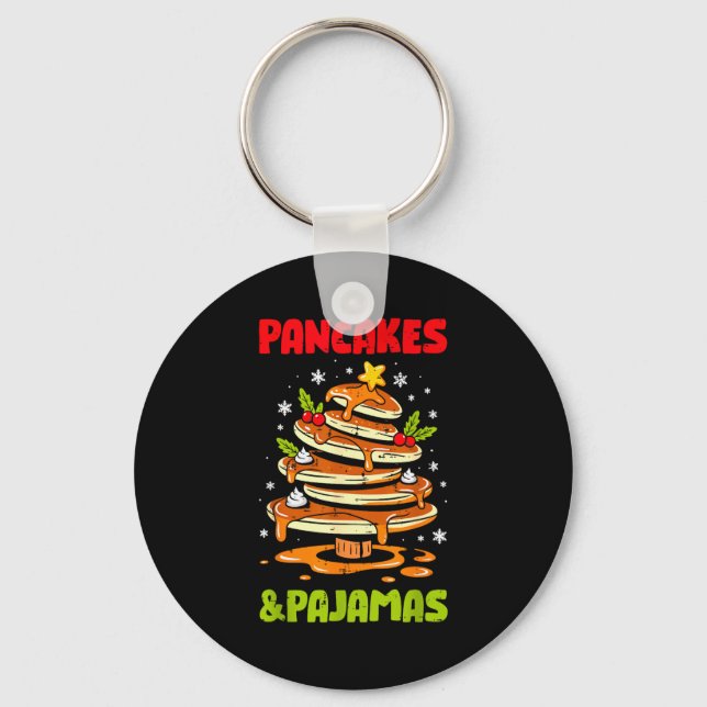 Pancakes And Pajamas Christmas Pancake Men Women K Nyckelring (Framsida)