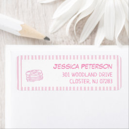 Pancakes and Pajamas Girl Party Return Address Returadress Etikett