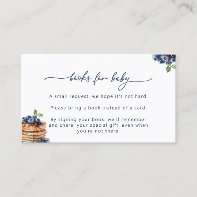 Pancakes Baby Brunch Baby Shower Bokar Baby Card Visitkort (Framsida)