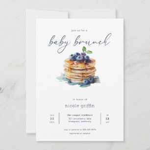 Pancakes Baby Brunch Baby Shower-inbjudan modern Inbjudningar