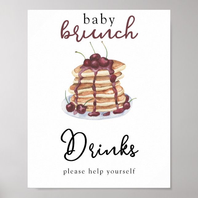 Pancakes Babydusch Drinks Poster (Framsidan)