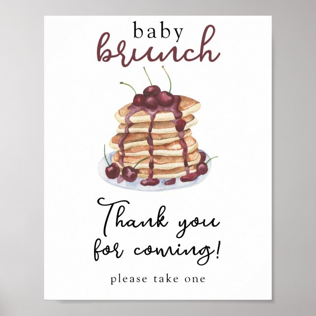 Pancakes Babydusch Tack Poster (Framsidan)