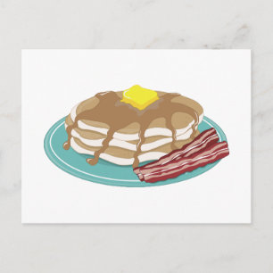 Pancakes Bacon Vykort