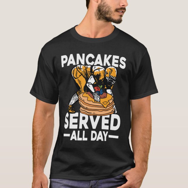 Pancakes betjänade hela dagen - Fotboll T Shirt (Framsida)